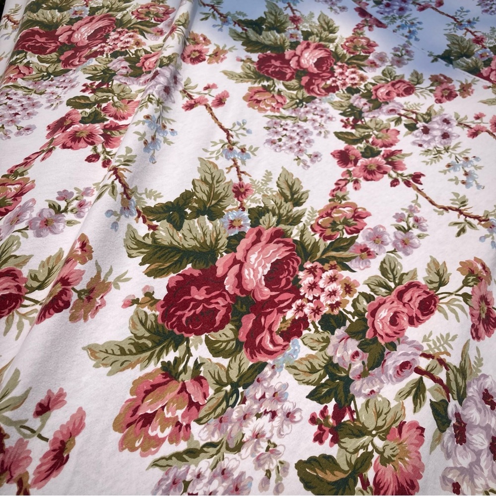 Vintage Charter Club jersey cotton rose floral Queen sheet set